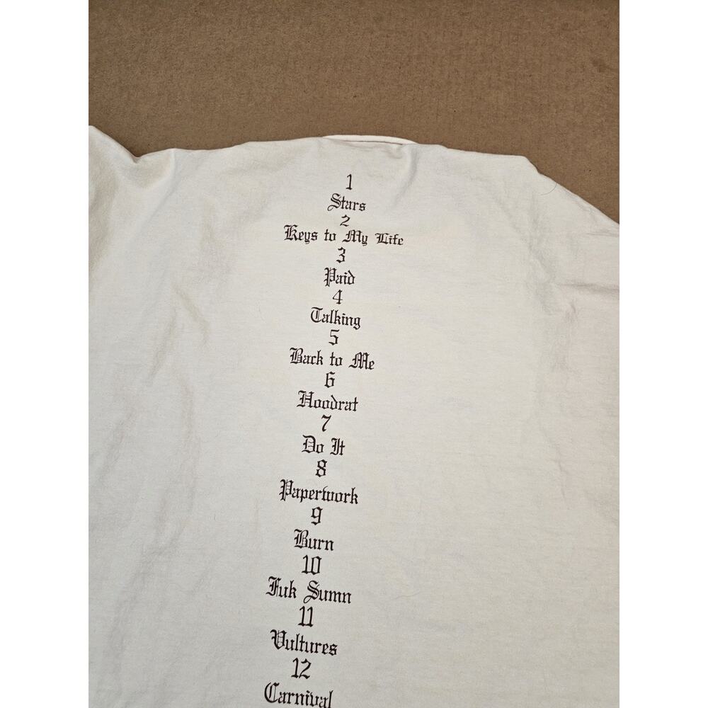 NEW YEEZY YZY Gosha Long Sleeve Vultures Album Box T Shirt Cream Sz 1 S/M Kanye - Picture 9 of 9